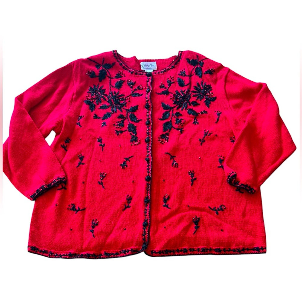 Carly St. Claire vintage sweater‎ cardigan perfectt for holiday! Size 18-20